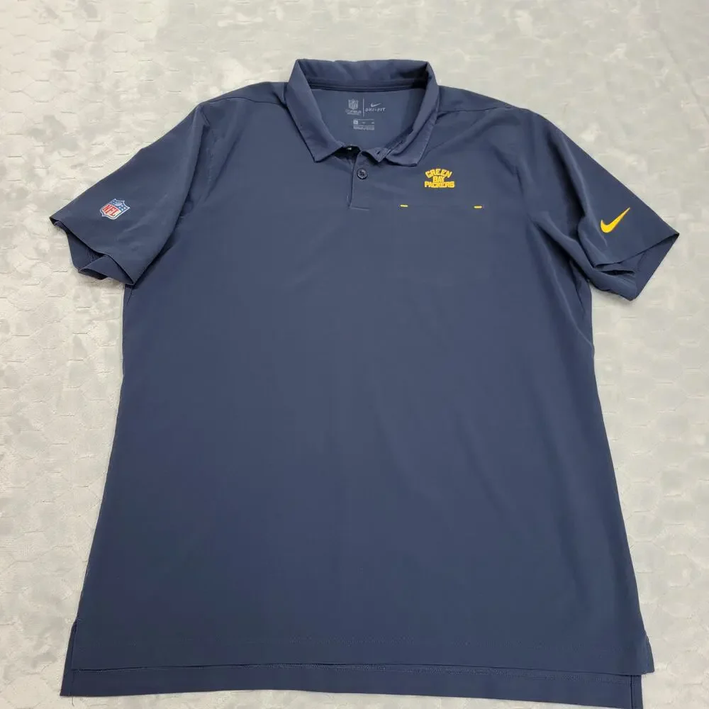 Nike NFL Green Bay Packers On-Field Dri-Fit Polo Shirt Men's XL Sideline Coach